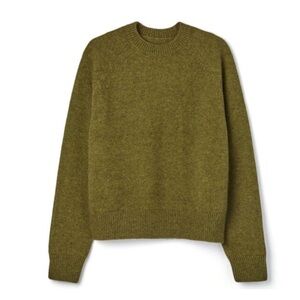 RE/DONE 50s CREWNECK MOSS GREEN KNIT WOOL PULLOVER SWEATER Size L